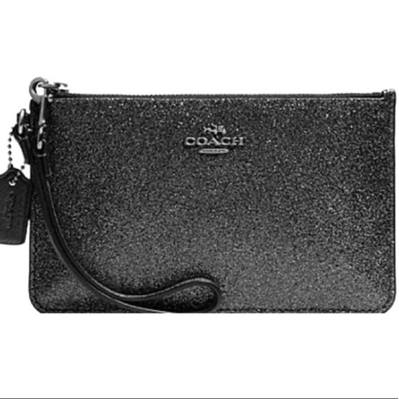 COACH BLACK SPARKLY WRISTLET WITH TWO CARD SLOTS - Picture 3 of 4